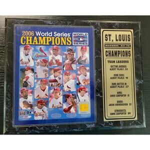 World Series Champions St. Louis Cardinals 2006 Plaque Black Blue Back 12" x 15"